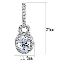 Load image into Gallery viewer, 3W1276 - Rhodium Brass Earrings with AAA Grade CZ  in Clear