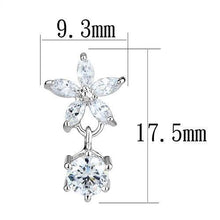 Load image into Gallery viewer, 3W1281 - Rhodium Brass Earrings with AAA Grade CZ  in Clear