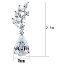 Load image into Gallery viewer, 3W1282 - Rhodium Brass Earrings with AAA Grade CZ  in Clear