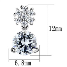 Load image into Gallery viewer, 3W1283 - Rhodium Brass Earrings with AAA Grade CZ  in Clear
