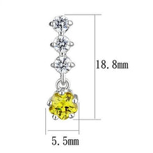 Load image into Gallery viewer, 3W1285 - Rhodium Brass Earrings with AAA Grade CZ  in Topaz