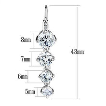 Load image into Gallery viewer, 3W1287 - Rhodium Brass Earrings with AAA Grade CZ  in Clear