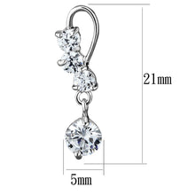 Load image into Gallery viewer, 3W1293 - Rhodium Brass Earrings with AAA Grade CZ  in Clear