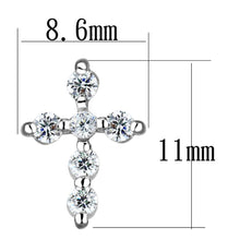 Load image into Gallery viewer, 3W1294 - Rhodium Brass Earrings with AAA Grade CZ  in Clear