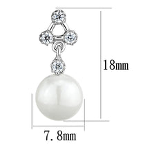 Load image into Gallery viewer, 3W1295 - Rhodium Brass Earrings with Synthetic Pearl in White