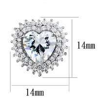 Load image into Gallery viewer, 3W1298 - Rhodium Brass Earrings with AAA Grade CZ  in Clear