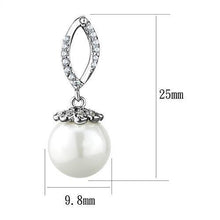 Load image into Gallery viewer, 3W1301 - Rhodium Brass Earrings with Synthetic Pearl in White