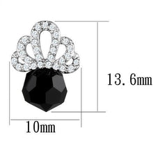 Load image into Gallery viewer, 3W1303 - Rhodium Brass Earrings with AAA Grade CZ  in Clear