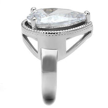 Load image into Gallery viewer, 3W1305 - Rhodium Brass Ring with AAA Grade CZ  in Clear