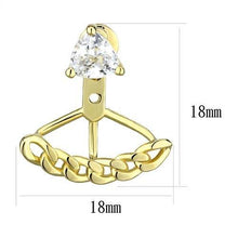 Load image into Gallery viewer, 3W1313 - Gold Brass Earrings with AAA Grade CZ  in Clear