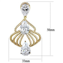 Load image into Gallery viewer, 3W1325 - Gold Brass Earrings with AAA Grade CZ  in Clear