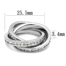 Load image into Gallery viewer, 3W1331 - Rhodium Brass Ring with AAA Grade CZ  in Clear