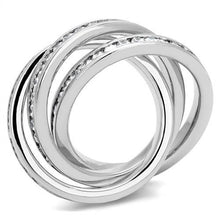 Load image into Gallery viewer, 3W1331 - Rhodium Brass Ring with AAA Grade CZ  in Clear