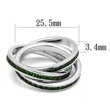 Load image into Gallery viewer, 3W1332 - Rhodium Brass Ring with Synthetic Synthetic Glass in Emerald