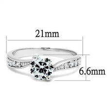 Load image into Gallery viewer, 3W1337 - Rhodium Brass Ring with AAA Grade CZ  in Clear