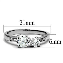 Load image into Gallery viewer, 3W1338 - Rhodium Brass Ring with AAA Grade CZ  in Clear