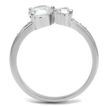 Load image into Gallery viewer, 3W1338 - Rhodium Brass Ring with AAA Grade CZ  in Clear