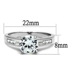 Load image into Gallery viewer, 3W1341 - Rhodium Brass Ring with AAA Grade CZ  in Clear