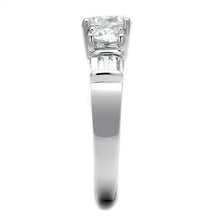 Load image into Gallery viewer, 3W1343 - Rhodium Brass Ring with AAA Grade CZ  in Clear