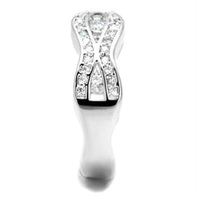 Load image into Gallery viewer, 3W1345 - Rhodium Brass Ring with AAA Grade CZ  in Clear
