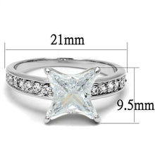 Load image into Gallery viewer, 3w1349 - Rhodium Brass Ring with AAA Grade CZ  in Clear