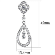 Load image into Gallery viewer, 3W1351 - Rhodium Brass Earrings with AAA Grade CZ  in Clear