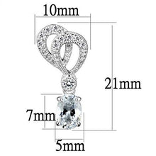 Load image into Gallery viewer, 3W1355 - Rhodium Brass Earrings with AAA Grade CZ  in Clear