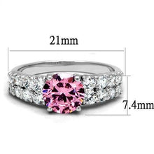 Load image into Gallery viewer, 3W1361 - Rhodium Brass Ring with AAA Grade CZ  in Rose