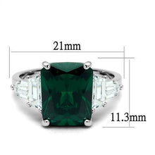 Load image into Gallery viewer, 3W1363 - Rhodium Brass Ring with Synthetic Spinel in Emerald