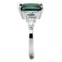 Load image into Gallery viewer, 3W1363 - Rhodium Brass Ring with Synthetic Spinel in Emerald