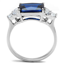 Load image into Gallery viewer, 3W1367 - Rhodium Brass Ring with Synthetic Spinel in London Blue