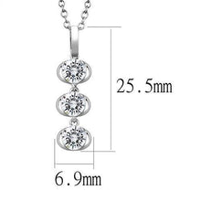Load image into Gallery viewer, 3W1373 - Rhodium 925 Sterling Silver Chain Pendant with AAA Grade CZ  in Clear