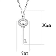 Load image into Gallery viewer, 3W1379 - Rhodium 925 Sterling Silver Chain Pendant with AAA Grade CZ  in Clear