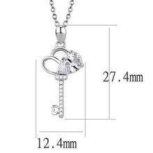 Load image into Gallery viewer, 3W1380 - Rhodium 925 Sterling Silver Chain Pendant with AAA Grade CZ  in Clear