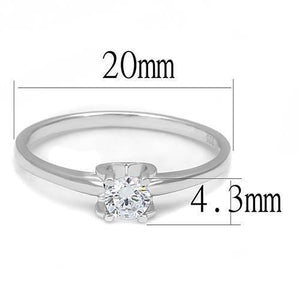 3W1385 - Rhodium 925 Sterling Silver Ring with AAA Grade CZ  in Clear