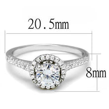 Load image into Gallery viewer, 3W1386 - Rhodium 925 Sterling Silver Ring with AAA Grade CZ  in Clear