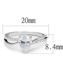 Load image into Gallery viewer, 3W1389 - Rhodium 925 Sterling Silver Ring with AAA Grade CZ  in Clear