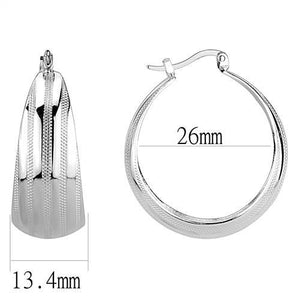 3W1396 - Rhodium Brass Earrings with No Stone