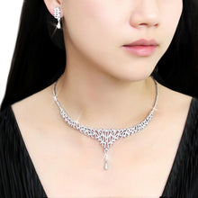 Load image into Gallery viewer, 3W1413 - Rhodium Brass Jewelry Sets with AAA Grade CZ  in Clear