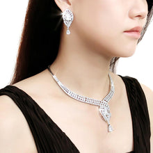 Load image into Gallery viewer, 3W1415 - Rhodium Brass Jewelry Sets with AAA Grade CZ  in Clear