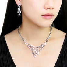 Load image into Gallery viewer, 3W1420 - Rhodium Brass Jewelry Sets with AAA Grade CZ  in Clear