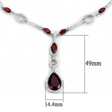 Load image into Gallery viewer, 3W1423 - Rhodium Brass Jewelry Sets with Synthetic Synthetic Glass in Garnet