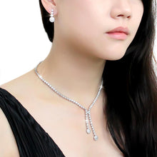 Load image into Gallery viewer, 3W1428 - Rhodium Brass Jewelry Sets with AAA Grade CZ  in Clear