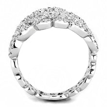 Load image into Gallery viewer, 3W1439 - Rhodium Brass Ring with AAA Grade CZ  in Clear
