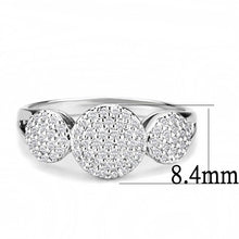 Load image into Gallery viewer, 3W1440 - Rhodium Brass Ring with AAA Grade CZ  in Clear