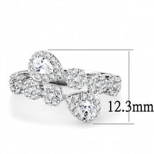 Load image into Gallery viewer, 3W1441 - Rhodium Brass Ring with AAA Grade CZ  in Clear