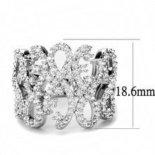Load image into Gallery viewer, 3W1443 - Rhodium Brass Ring with AAA Grade CZ  in Clear