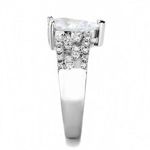 Load image into Gallery viewer, 3W1444 - Rhodium Brass Ring with AAA Grade CZ  in Clear