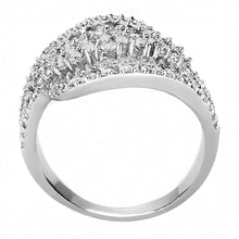 Load image into Gallery viewer, 3W1445 - Rhodium Brass Ring with AAA Grade CZ  in Clear