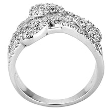 Load image into Gallery viewer, 3W1446 - Rhodium Brass Ring with AAA Grade CZ  in Clear